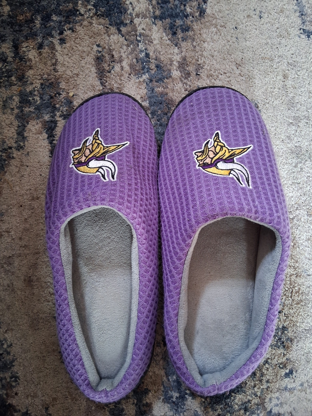 Purple Kids Slip-On Slippers with Team Patch